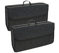 ASelected 2 Pack Car Boot Organiser Bag, Car Boot Tidy Storage Case Foldable Car Boot Bag Anti-Slip Carpet Material Tool Storage Bags with Velcro, for All Vehicles