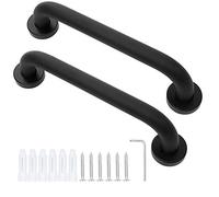 ASelected 2 Pack Grab Rails for Bathroom, 30cm / 12inch Grab Handles for Elderly, Stainless Steel Shower Grab Rail Black Bathroom Grab Bar for Disabled Seniors, Toilet Stairway