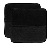 ASelected 2 Pack Microfiber Dish Drying Mats for Kitchen Draining Board Mats 45x40 CM Drainer Mats,Ultra Absorbent Dish Drainer Rack Pad Kitchen Pad for Countertop,Glass,Dish,Plate,Black