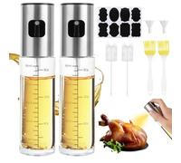 ASelected 2 PCS 100 Ml Oil & Spray, Transparent Glass Oil Sprayer for Cooking, Salad, BBQ, Grilling, Baking in the Kitchen
