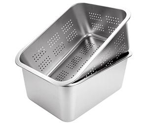ASelected 2 PCS Washing Up Bowl & Strainer Bowl, 304 Stainless Steel Large Rectangular 10 Litre Colander Mixing Bowl Set, Washing Basin, Dishtub, for Vegetable Fruit Food Preparing, 33x24x15cm