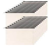 ASelected 20Pack Canvas Zipper Bag, Canvas Zipper Pouch Blank Pencil Pouch Bags DIY Craft Makeup Bags Multipurpose for Painting, Travel, Organizer