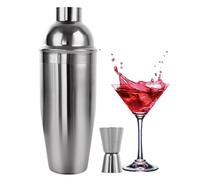 ASelected 2PCS Cocktail Shakers, 750ml Stainless Steel Cocktail Shaker Set with Mixing Glass & Dual Jigger (15/30ml), Bartender Mixer Tool Home Liquor Cobbler Shakers,24x5.6CM