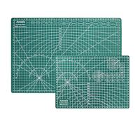 ASelected 2Pcs Self-Healing Cutting Mats, A3 & A4 Sizes, Green, PVC Material, Double-Sided Grid, Protects Furniture, Ideal for Quilting, Sewing, Paper Craft