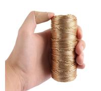 ASelected 2Roll 100M Gold String, 1.5mm Decorative Metallic String, Gold Twine Strings, Jewelry Thread Cord, Metallic Thread Cord for Christmas Wedding Decoration DIY Crafts Gift Wrapping