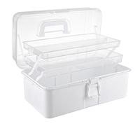 ASelected 3 Layer Craft Storage Box 3 Layers Plastic Cantilever Craft Medicine Organizer Tools Cosmetic Pens Sewing For Medicine, Tools, Art Materials,Toy,Cosmetic (White)