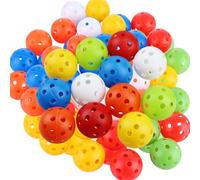 ASelected 30 Pcs Golf Practice Balls,Air Flow Hollow Plastic Golf Balls With Hole,Colorful Perforated Plastic Balls For Swing Practice Driving Range Home Use42Mm Outdoor Golf Games