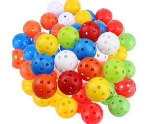ASelected 30 Pcs Golf Practice Balls,Air Flow Hollow Plastic Golf Balls With Hole,Colorful Perforated Plastic Balls For Swing Practice Driving Range Home Use42Mm Outdoor Golf Games
