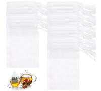 ASelected 300Pcs Tea Filter Bags, 9 x 7 Cm Empty Tea Bags with Drawstring Tea Filter for Loose Tea Spice Bags for Cooking and Coffe, Yogurt Tea, Tea Cooking, Muslin Bags
