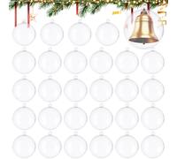 ASelected 30PCS Clear Baubles, 5cm Plastic Baubles, Clear Christmas Bauble, Empty Acrylic Transparent Hanging Ornaments Balls for Craft Photo DIY Home New Year Xmas Party Christmas Tree Decorations