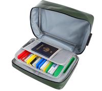 ASelected 37 x 27 x 10 cm Fireproof Document Box, Green Fireproof Document Bag with Combination Lock, Waterproof Lockable Document Box with High Secure, Document Bag for File Organization Storage