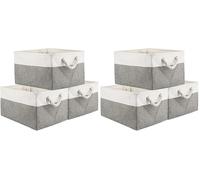 ASelected 3Pcs Large Storage Box 41X31X20Cm Storage Basket With Handle Foldable Storage Box For Home Organizer For Toys Clothes Office Products Grey White (Pack of 2)