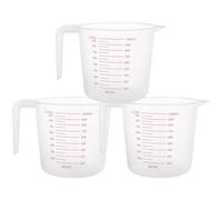 ASelected 3Pcs Plastic Measuring Jugs, 1L/35OZ Lightweight Clear Measuring Jug, Stackable Measuring Jugs with Measuring Scale and Handle for Kitchen Baking