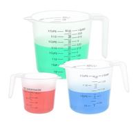 ASelected 3Pcs Plastic Measuring Jugs, 250ml, 500ml, 1000ml Lightweight Clear Measuring Jug, Stackable Measuring Jugs with Measuring Scale and Handle for Kitchen Baking