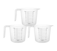 ASelected 3pk Plastic Measuring Jugs 1 Litre, Clear Measuring Cup with Handle Plastic Jugs with Easy-to-Read Measurements for Kitchen Baking with Measuring Scale Easy Pour