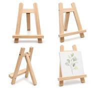 ASelected 4 Pcs 15 x 20 cm Mini Easel Stand Set, Foldable Pine Wooden Display Stands with Rounded Cat Ear Tops for Photos Cards Small Canvases and Signs
