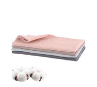 ASelected 4-Piece Kitchen Towels, 45 x 65 CM, Cotton, Waffle Cloth, Dishcloths, Drying Cloths - Khaki, Pink, Light Grey, Dark Grey