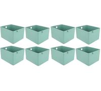 ASelected 4Pcs Plastic Storage Boxes With Handle Light Green Box 26X19X15Cm Cupboard Storage Boxes Plastic Storage Basket Kitchen Cupboard Home And Office, Light Green, Large (Pack of 2)