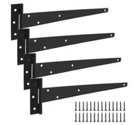 ASelected 4Pcs T Hinges12In Heavy Duty Gate Hinges Rustproof Powder Coating Garden Black Use for Garden Warehouse Shed Doors Barn Doors
