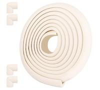 ASelected 5 M Corner And Edge Protectors,Foam Safety Strip for Kids,Anti Collision Strip and 8 Corner Guards for Baby,Thicken Soft Protective Edge Corner Guard for Baby, Kids and Child Furniture,White