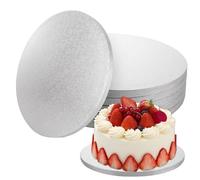 ASelected 5 Pack Cake Board, 12 Inch Round Cake Boards, 12mm Thick Silver Cake Base Cake Drum for Cake, Pizza