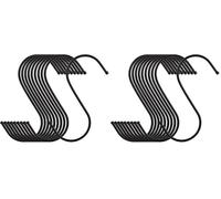 ASelected 50 PCS Heavy Duty S Hooks 12cm Hanger Hooks Heavy Duty Black for Kitchen Office Bathroom Bedroom (Pack of 2)