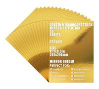 ASelected 50 Sheets Gold Mirror Card A4 250gsm/92Ib Metallic for Arts and Crafts, Mirror Foil Activity, DIY Projects Wedding Birthday Party Decoration