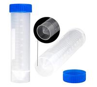 ASelected 50PCS 50ml Standard Laboratory Conical Centrifuge Tubes - Freestanding Clear Plastic Test Tubes with Lids and Screw Caps