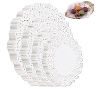 ASelected 560Pcs Round Paper Doilies, 4 Sizes(6.5"/7.5"/8.5"/9.5") White Doilies Lace Paper, Disposable Round Place Mats for for Wedding Buffet Party, Cake Decorating & Fried Food Service
