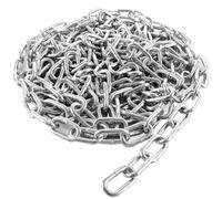 ASelected 5M Heavy Duty Galvanized Stainless Steel Chain 5MM Links, Gate Chain Lock for Outdoor Fences, Pet Cages, Horse Goat Cow Corral Supplies, Silver