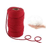 ASelected 5MM Macrame Cord, 328Feet Cotton Macrame Yarn Thick Rope For Wall Hanging Planters Hangers, Diy Crafts And Handmade Arts (Red)