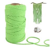 ASelected 5MM Macrame Cord, 328Feet Cotton Macrame Yarn Thick Rope For Wall Hanging Planters Hangers, Diy Crafts And Handmade Arts (Green)
