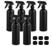 ASelected 6-Pack Black 500ml Plastic Spray Bottles with Ergonomic Design for Home, Hair & Plant Care