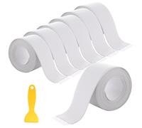 ASelected 6 Roll Bath Sealant Strip Self Adhesive 23.6Ft Bathroom Sealant White Waterproof, Caulk Strip Sealant Tape for Kitchen, Bathroom, Toilet, Wall Corner with Sealing Tool(3.2M x 3.8CM)