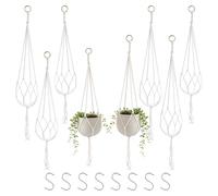 ASelected 8 Pack Macrame Plant Hangers, 80cm and 100cm Handmade Hanging Plant Holder with Hooks, Bohemian Cotton Rope Hanging Flower Pots for Indoor Outdoor Use (Planters & Plants Not Included)