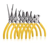 ASelected 8 PCS Jewellery Pliers Kit,Jewellery Making Set with Needle and Round Nose Plier,Wire Cutter,Diagonal-Nosed Pliers,Wire Cutters,Flat and Top-Cutting Pliers