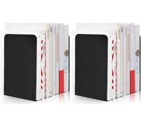 ASelected A Pair of Classic Bookends Plain Black 8" (205mm) Heavy Duty Metal Book Ends for Office Library Shelves (Pack of 2)