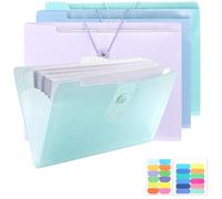 ASelected A4 Expanding File Organiser, 3 Pcs Large Capacity Poly Pockets Document Organiser, 12 Compartment Expandable Document Bag for Office, Business Trip, Home
