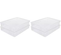 ASelected A4 Transparent Plastic Craft Storage Boxes with Lids for Art Supplies 2Pcs Clear Boxes Storage, 3.6 Litre Volume Plastic Organiser for Paper, Seed, Cards, Picture, Craft (Pack of 2)
