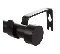 ASelected Black Curtain Pole, 91-225 cm/36-88 inch Extendable Curtain Rod with Brackets, Adjustable Curtain Pole Metal Heavy Duty for Eyelet Curtains, Bedroom, Living Room