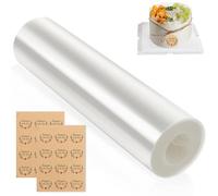 ASelected Cake Border Foil 20 CM x 10 M Acetate Cake Strips Transparent Acetate Roll with Stickers Reusable for Cake Decoration Chocolate Mousse Cake Dessert Rings