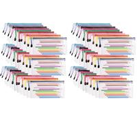 ASelected Clear Pencil Case Zipper File Bags,30 PCS Mesh Pencil Storage Pouch Plastic Zip Wallets Folders Zipper Bags Mesh Document Bags for School Supplies,Cosmetics,Stationery,Home,Office and Travel