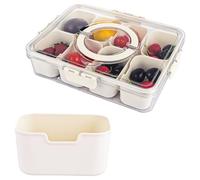 ASelected Divided Serving Tray With Lid&Handle,8Components Portable Food Storage Boxs& Snack Trays,Storage Container Snack For Veggie,Dessert,Candy,Fruit,Nut,Party,Entertaining,Picnic,Camping,Travel