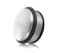 ASelected Door Stop 10 x 4 cm Door Stop Round Stainless Steel with Rubber Ring Non-Slip for Floors in Front of Room Apartment or Balcony Doors