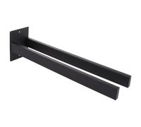 ASelected Double Towel Rail 40cm, Stainless Steel Double Towel Holder, Wall Mounted/Self Adhesive Towel Rack Bathroom Towel Rail - Black