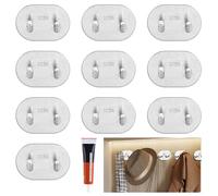 ASelected Pack of 10 Rustproof Stainless Steel Hooks Self-Adhesive