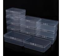 ASelected Pack of 12 Plastic Boxes with Lids 9.5 x 6.5 x 3.5 cm Storage Box Small Storage Box with Lid for Small Beads Jewellery Screws Craft Accessories