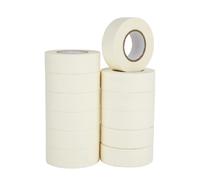 ASelected Premium Masking Tape 12 Rolls (25Mm X 30M) White Masking Tape Painting Tape For Painters, Decorators Professional Diy Use Painting Office H
