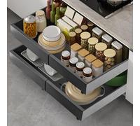 ASelected Expandable Drawer Expandable Drawer Kitchen 32-52 CM Adjustable Width Expandable Drawer Kitchen Cabinet Organiser Sliding Cabinet Organiser Suitable for Most Cabinets