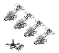 ASelected Set of 4 Hinges for Cupboard Doors, Cupboard Door Hinge, Pot Hinge Corner Stop, Furniture Hinges with Screws, Cabinet Hinge for Kitchen Cupboard Door Wardrobe